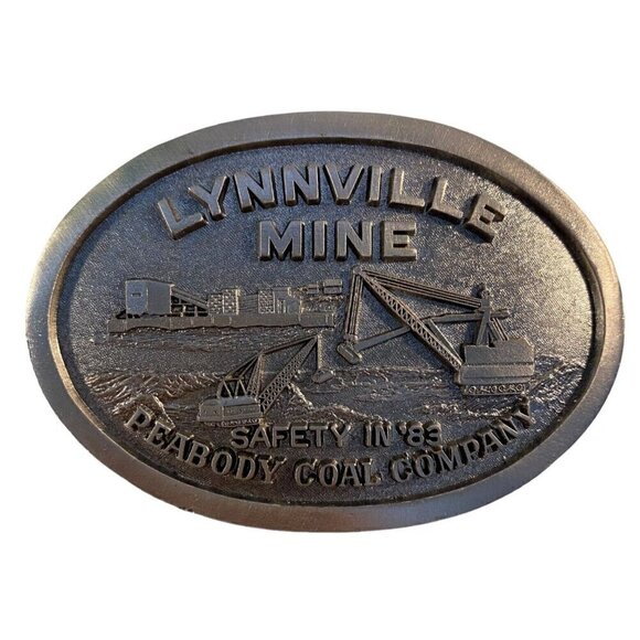 Peabody Coal Vintage Lynville Mine Belt Buckle Safety in '83 NEW - Picture 1 of 4